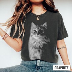 Personalized Vintage Pet Portrait Shirt Custom Cat Dog Photo Tee Gift Idea