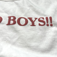 HELLO BOYS 3D Puff Logo Custom print men white crop tank top by H.E.Arts design