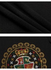 New Fashion Crown Rhinestones Summer Short Sleeve Luxury Men Streetwear T-Shirt
