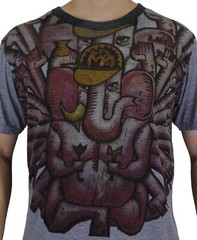 WEED Ganesha Ringer T-Shirt Men Ganapati Ganesh Hindu Yoga Hippie Bohemian WE01
