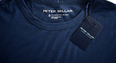 New PETER MILLAR EXCURSIONIST FLEX PERFORMANCE Navy 87%MERINO WOOL T-SHIRT TEE S