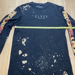 Civil Regime Through Hell & Back Long Sleeve T Shirt Mens SZ M Black Bleach Wash