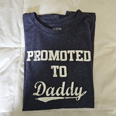 Motherhood Maternity Promoted to Daddy Heather Blue T- Shirt XXL