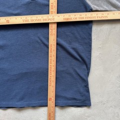 Vintage 2000s North Crest Two Tone Blue Gray Boxy Indie Henley Thermal