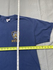 Vintage 90s NYPD Police Department Embroidered Navy T-Shirt Size XL