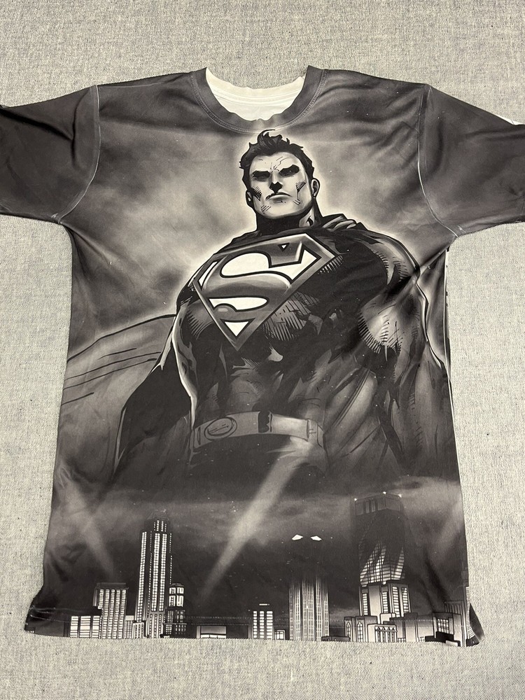 Superman DC black & white all over print custom T-Shirt size Small