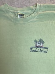 Mens Tropical Graphic Short Sleeve Lime Green Crew Neck T-shirt Large