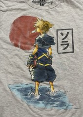 Kingdom Hearts 3 Shirt Adult Medium Sora Disney Square Enix Game Promo Tee Gray