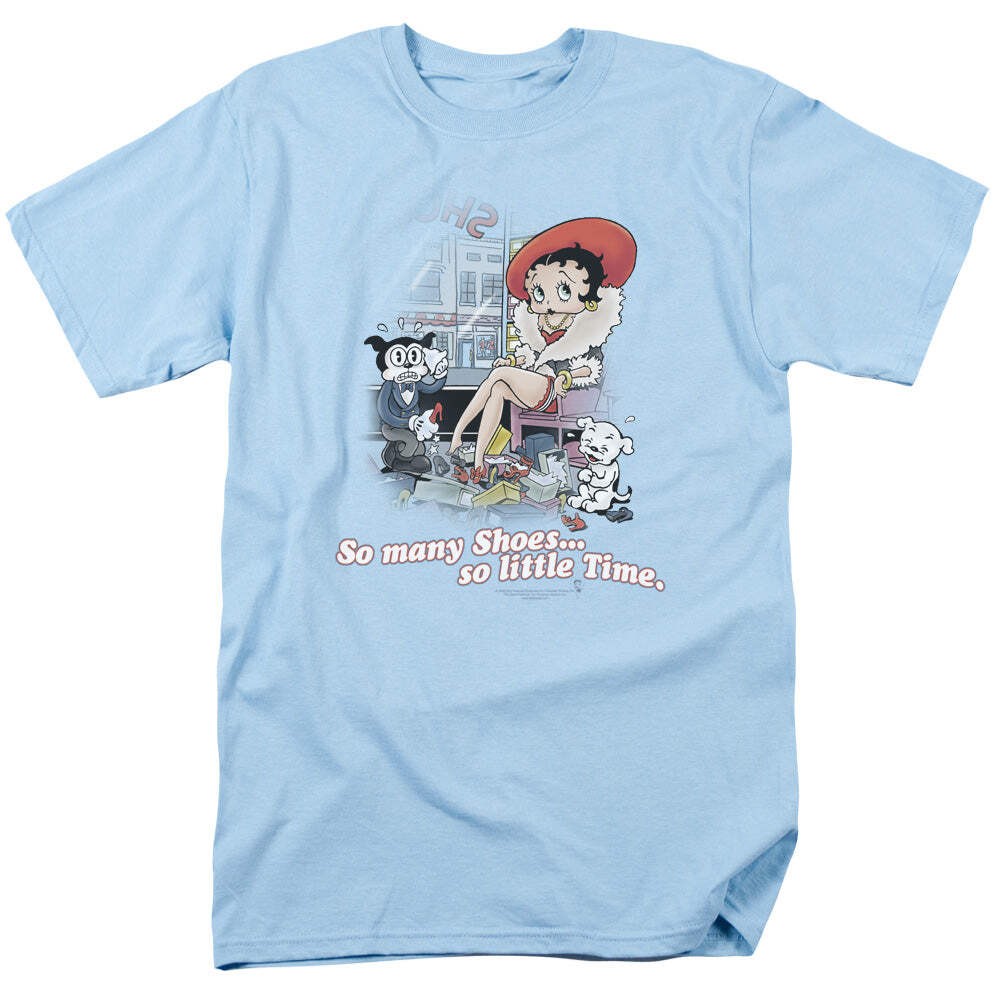 Betty Boop So Many Shoes Licensed Adult Unisex T-Shirt Regular Fit Tee SM-3X