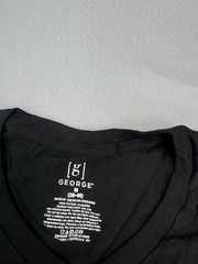 George Comfort Cotton T Shirt Short Sleeve Men’s Medium 38-40 Black V-NECK NEWW