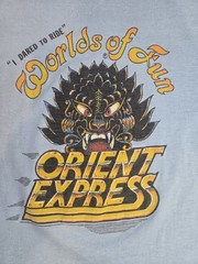True Vintage 70s Orient Express T-shirt Xl Single Stitch Hem Ringer Stripes Enco