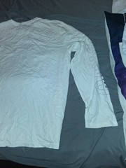 Calvin Klein Jeans Men’s White XL Long Sleeve Crew Neck Logo Graphic T-Shirt