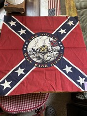 Huge 22”x22” “The South Will Rise Again” Bandana New Made In USA