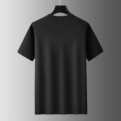 New Fashion Trend Embroidered Summer Short Sleeve Luxury Men Black T-Shirt