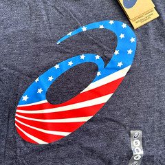 ASICS Men’s Short Sleeve Tee T-Shirt Size Small American Flag New