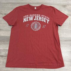 New Jersey Shirt Garden State Lighthouse Graphic Men’s Red XL Cotton Blend Tee