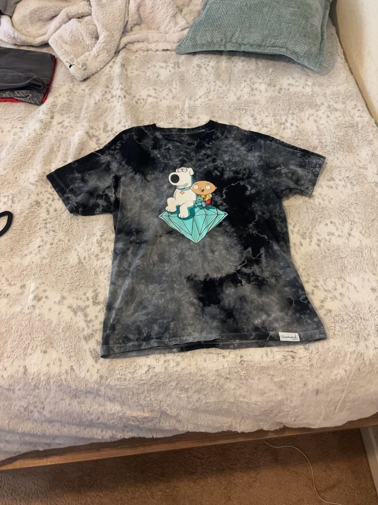 Diamond Supply Co. x Family Guy Stewie and Brian Crystal Wash Tie Dye T-Shirt