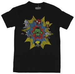 Marvel Comics Adult New T-Shirt – Cutie spider2man & More Heroes Explosion Pic