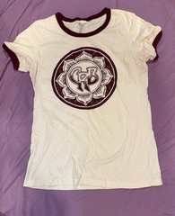 Chris Robinson Brotherhood CRB Ringer T Shirt Cream Burgundy Adult XL