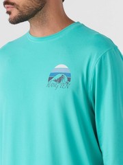 Hang Ten Men’s Tidal Long Sleeve Sun Tee UPF Soft Feel Stretchy Green Size M