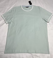 Alfani Men’s Tipped Textured Pique Short Sleeve T-Shirt Blue 2XL