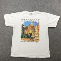 Bangkok Thailand Shirt Mens Large White Royal Grand Palace Temple Graphic Tee