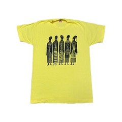 Vintage Maasai Women Shirt Men’s L Heidi Lange Art Africa Kenya Yellow Cotton