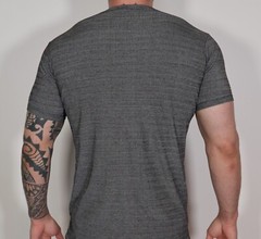MEN’S GRAY RIBBED KNIT SHIRT SIZE L
