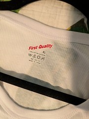 3Pack First Quality White Ribbed Tank Top XL Fits Smaller S/M Stretch Cotton