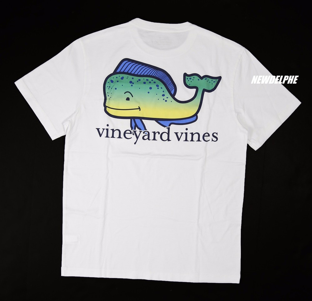 NWT Vineyard Vines Men Short Sleeve Pocket Crew Neck Tee T-Shirt “DOLPHIN WHALE”