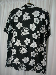 MAGCOMSEN Men’s Hawaiian Floral Shirt Short Sleeve Large Black White