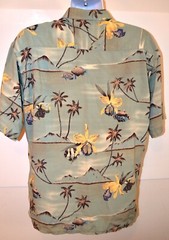 PIERRE CARDIN HAWAIIAN SHIRT PALM TREES FLOWERS & FISH SIZE XL