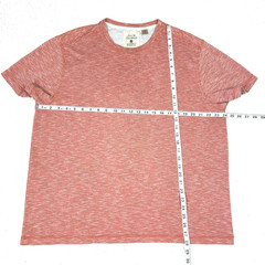 Tasso Elba Island T Shirt Mens XL Rust Striped UPF Sun Protection Rayon Blend