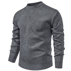 Trendy Solid Color Mens Sweater with Slight Stretch Perfect for Layering