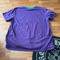 adidas Adicolor Heritage Now Large Trefoil T-Shirt Purple Green Ringer