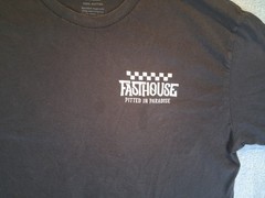 Fasthouse Mens Black Graphic Short Sleeve T-Shirt Pitted In Paradise Size XL