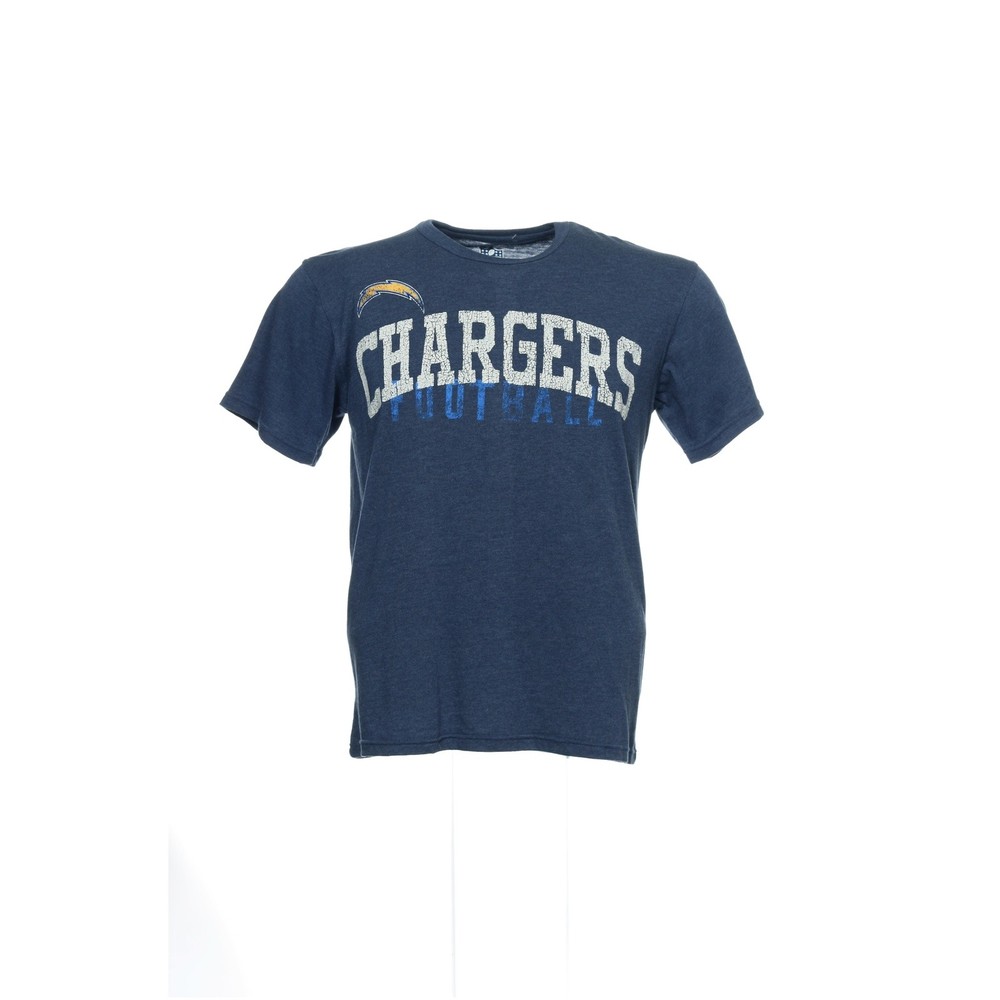 NFL Mens Crew Neck T-Shirt S Dark Blue Heather Graphic Poly Cotton Rayon Sports