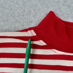 Vintage 90s Calvin Klein Sport Striped T Shirt Size S Small Red Mock Neck USA