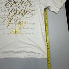 Mecca USA Vintage Y2K Gold Foil Script Graphic T-Shirt 4X NWT