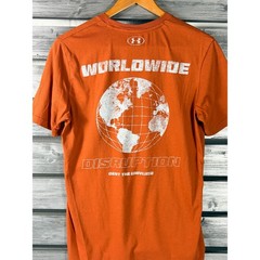 Under Armour Project Rock Iron Paradise Shirt Mens Small Orange Brahma Bull Tee