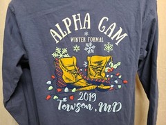 2019 Alpha Gam Winter Formal Towson MD Adult Medium Gray Long Sleeve TShirt