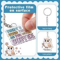 100 Pcs Coffee Lovers Gifts Keychain Bulk, 20 Style Cute Novelty Acrylic Key …