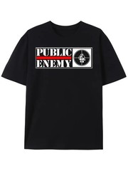 Men’s Public Enemy Graphic T-Shirt – Bold Lettering & Target Design, Chuck D Fla