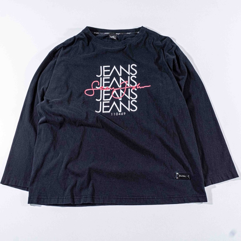 VTG 90s Sean John Jeans Shirt Mens Large Long Sleeve Spell Out Hip Hop Y2K Retro