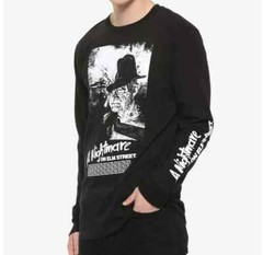 A Nightmare On Elm Street Movie Black & White Freddy Long-Sleeve Tee Shirt New