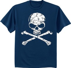 Skull and Crossbones t-shirt for men pirate decal design tee shirt jolly roger