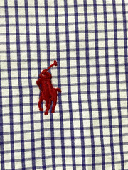 Ralph Lauren Shirt Adult Large Purple Blake Grid Checkered Red Pony Casual Mens