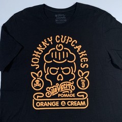Johnny Cupcakes Suavecito Pomade Mens XL X-Large T-Shirt Orange & Cream