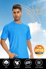 UPF 50+ Mens Performance Sun Shirts Short Sleeve Quick Dry Summer Gym Sport Tops