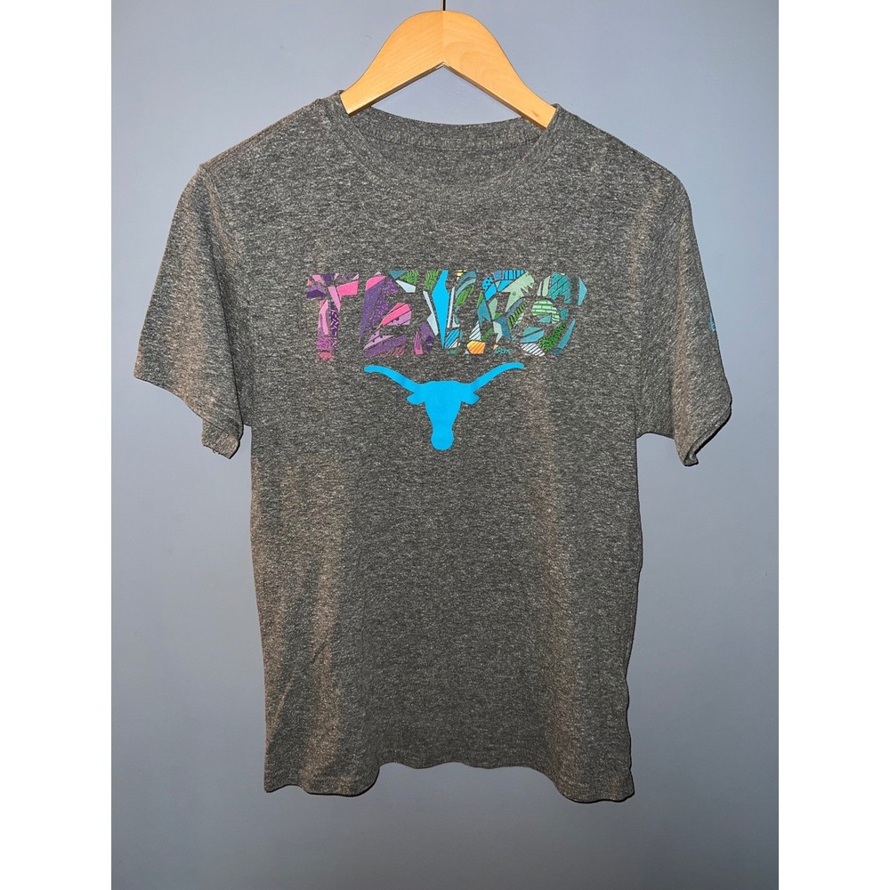 Authentic Apparel We Are Texas Longhorns Graphic T-Shirt Grey Cyan Small